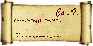 Cserényi Irén névjegykártya