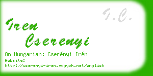 iren cserenyi business card